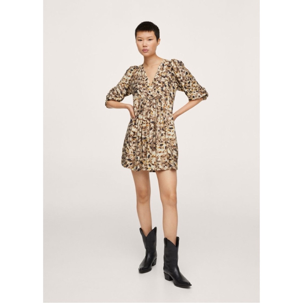 NWOT Mango Animal Print Short Dress